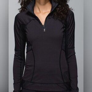 Lululemon Run For Gold 1/2 Zip Black Pullover Women Sz 10